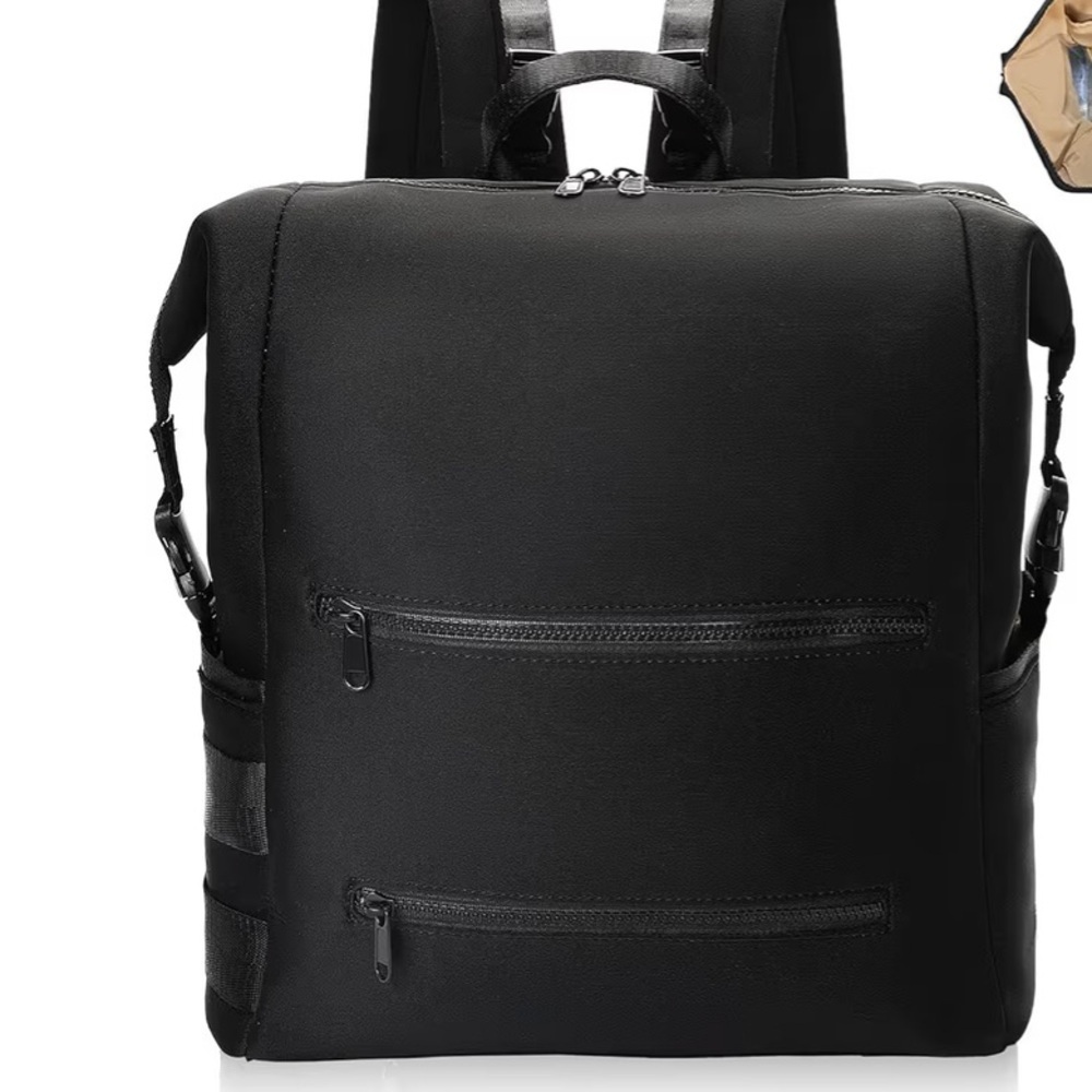 Omanmoli Black Unisex Diaper Bag Backpack. Neoprene Multi Pockets - Picture 2 of 15